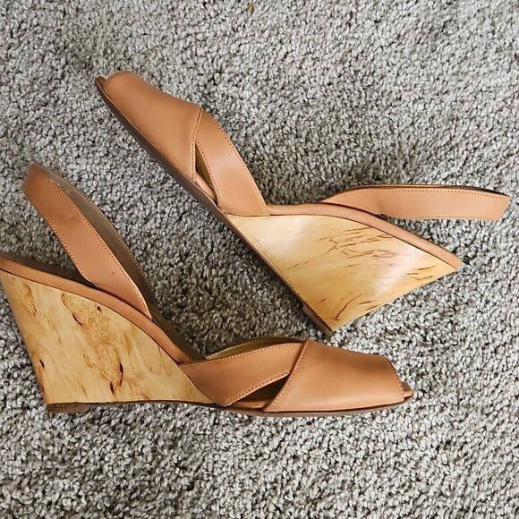 Prada Leather Wedge Heels 37 - Picture 4 of 7